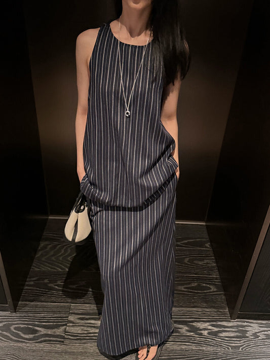Sorelle Linen-Blend Striped Set