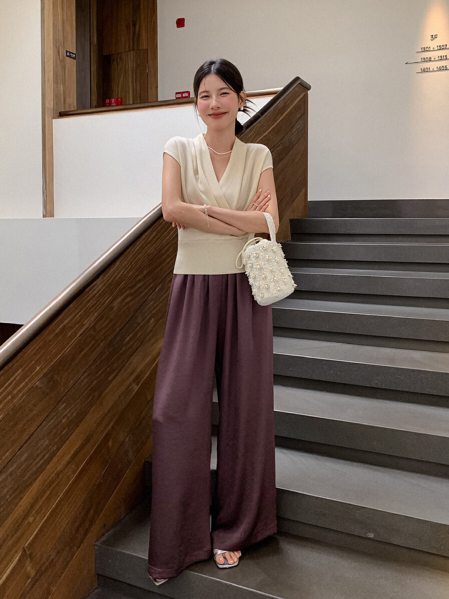 Mira Ribbed Wrap Knit Top